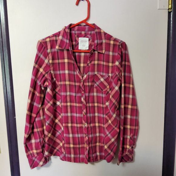 Sonoma Tops - Sonoma Long Sleeve Pearl Button Flannel Top